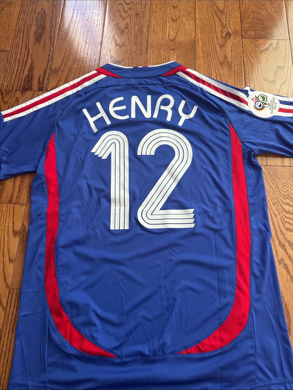 adidas Blue France #12 Soccer Jersey with Red Details - Picture 2 of 2